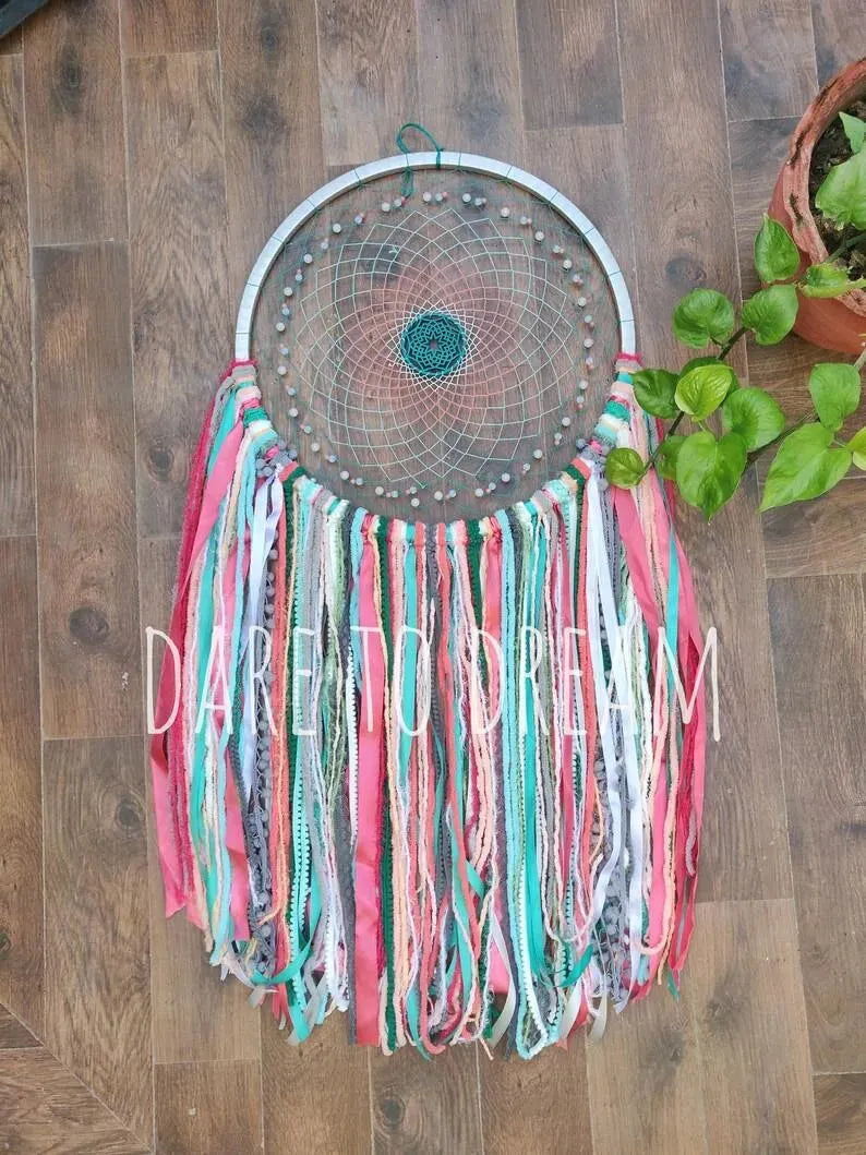 18 Inch Coral Reef Authentic Web dreamcatcher - Dare To Dream