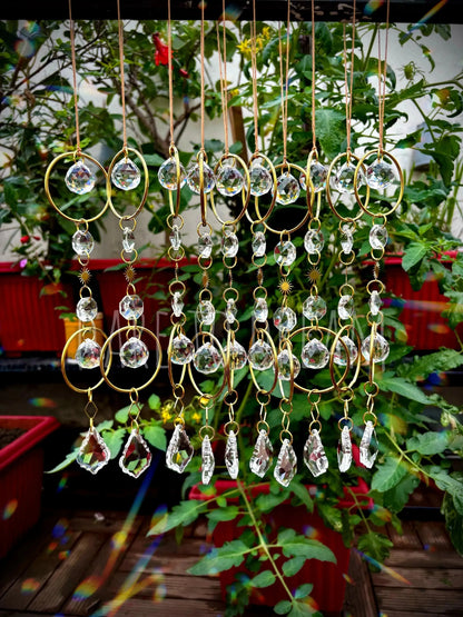 2 ring golden crystal Suncatcher - Dare To Dream