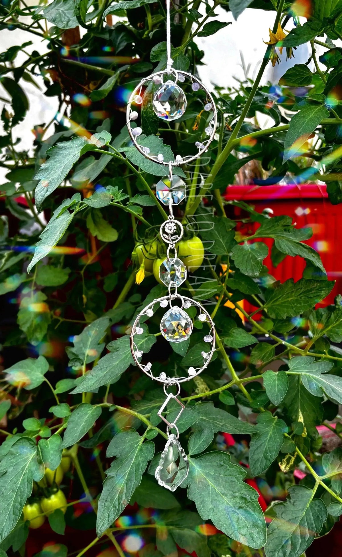 2 ring lavender stone silver Suncatcher - Dare To Dream