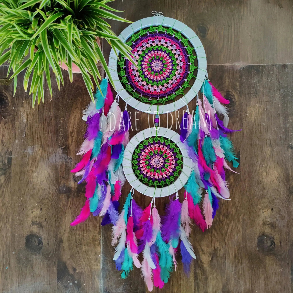 2 Ring Pastel Dreamcatchers - Dare To Dream