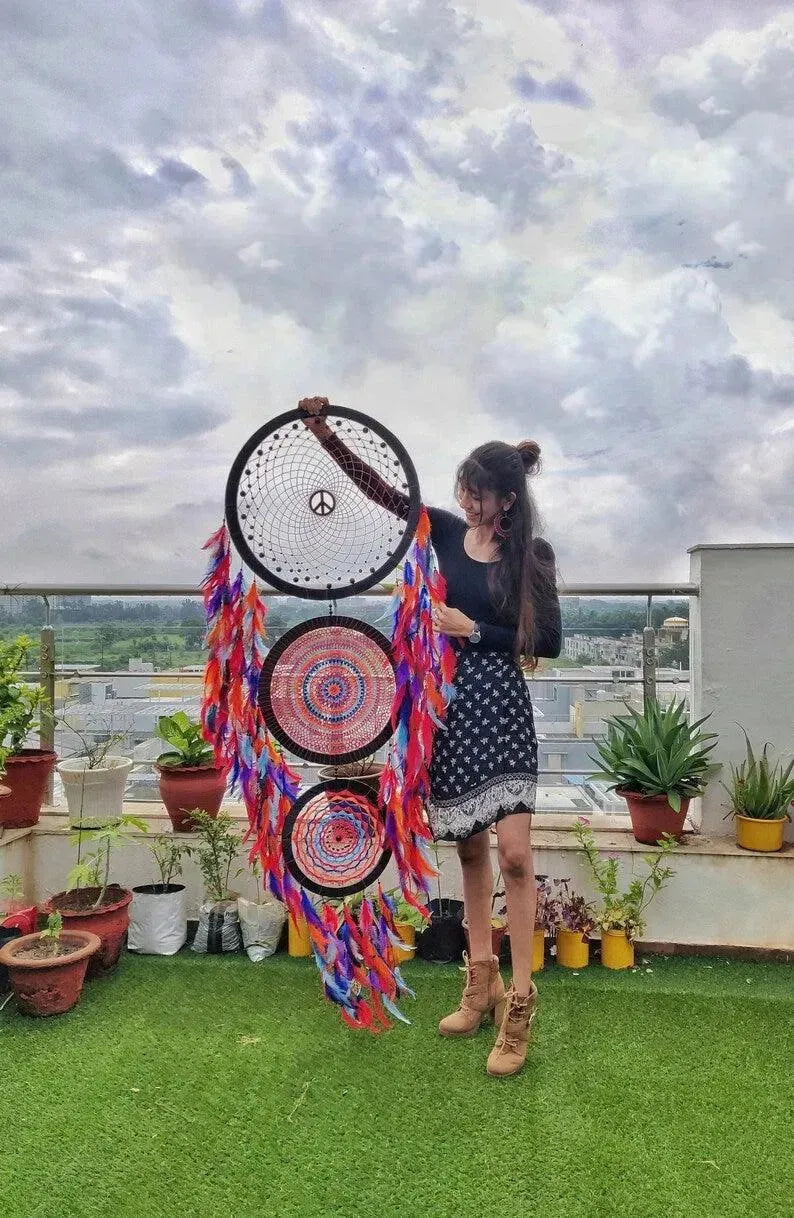 3 Ring Red Shades Dreamcatcher - Dare To Dream