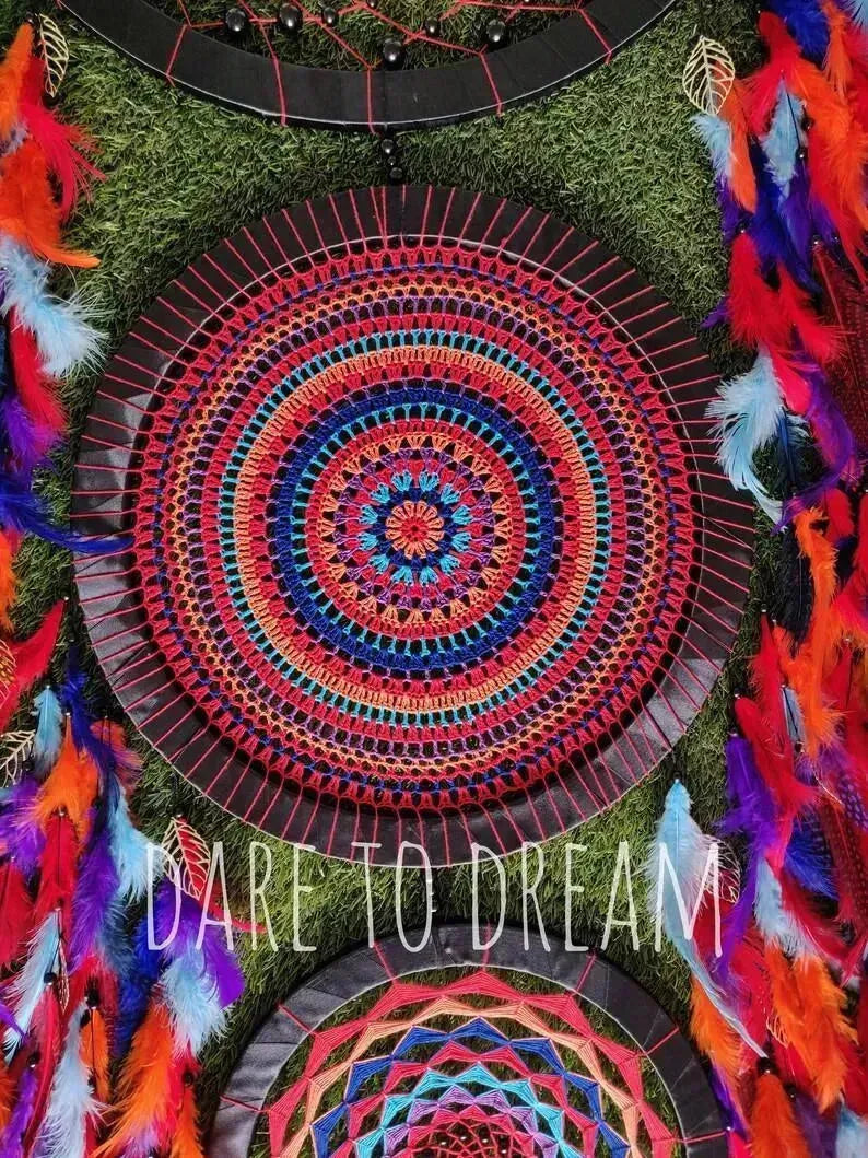 3 Ring Red Shades Dreamcatcher - Dare To Dream