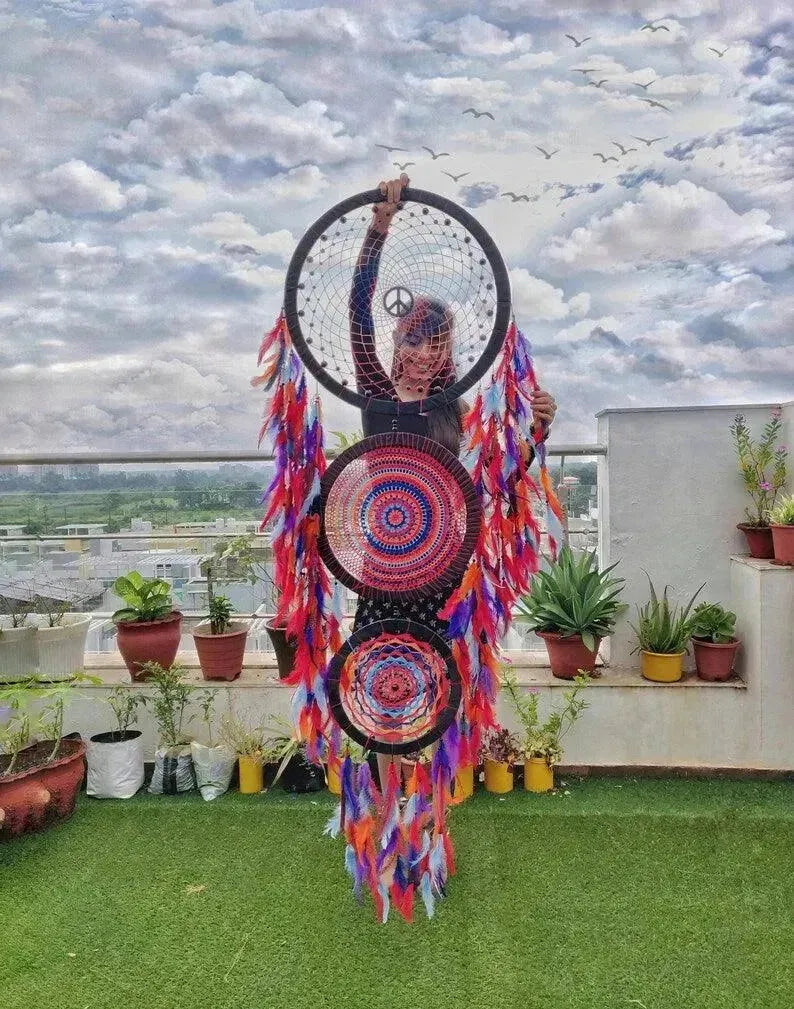 3 Ring Red Shades Dreamcatcher - Dare To Dream
