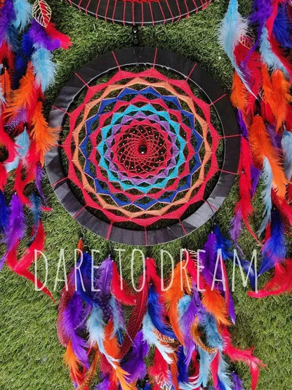 3 Ring Red Shades Dreamcatcher - Dare To Dream