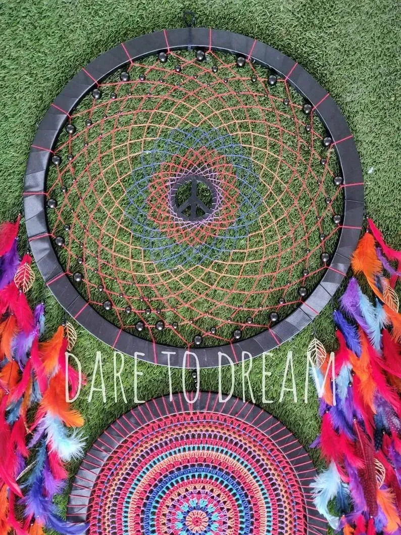 3 Ring Red Shades Dreamcatcher - Dare To Dream