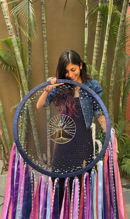 30” Huge Tree of Life Navy Blue Dreamcatcher - Dare To Dream