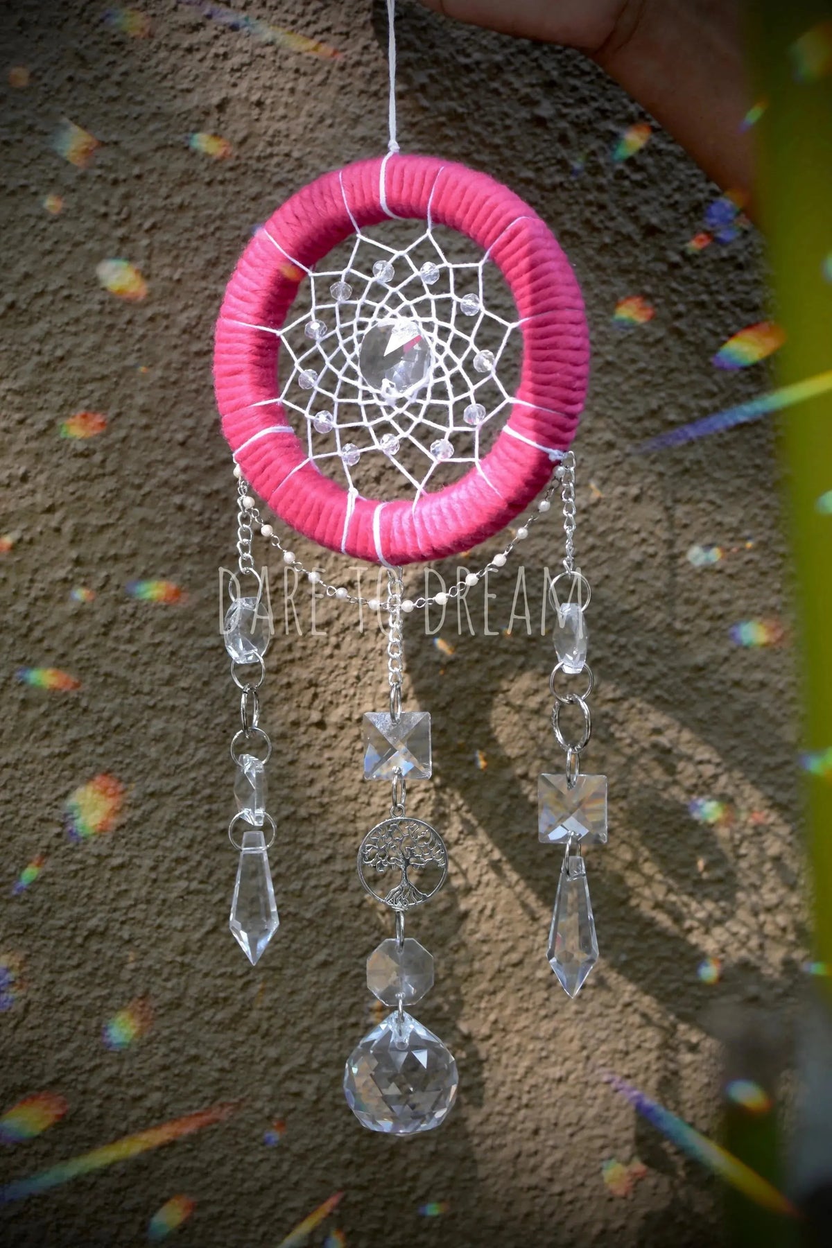 4" Rose Pink Suncatcher - Dare To Dream