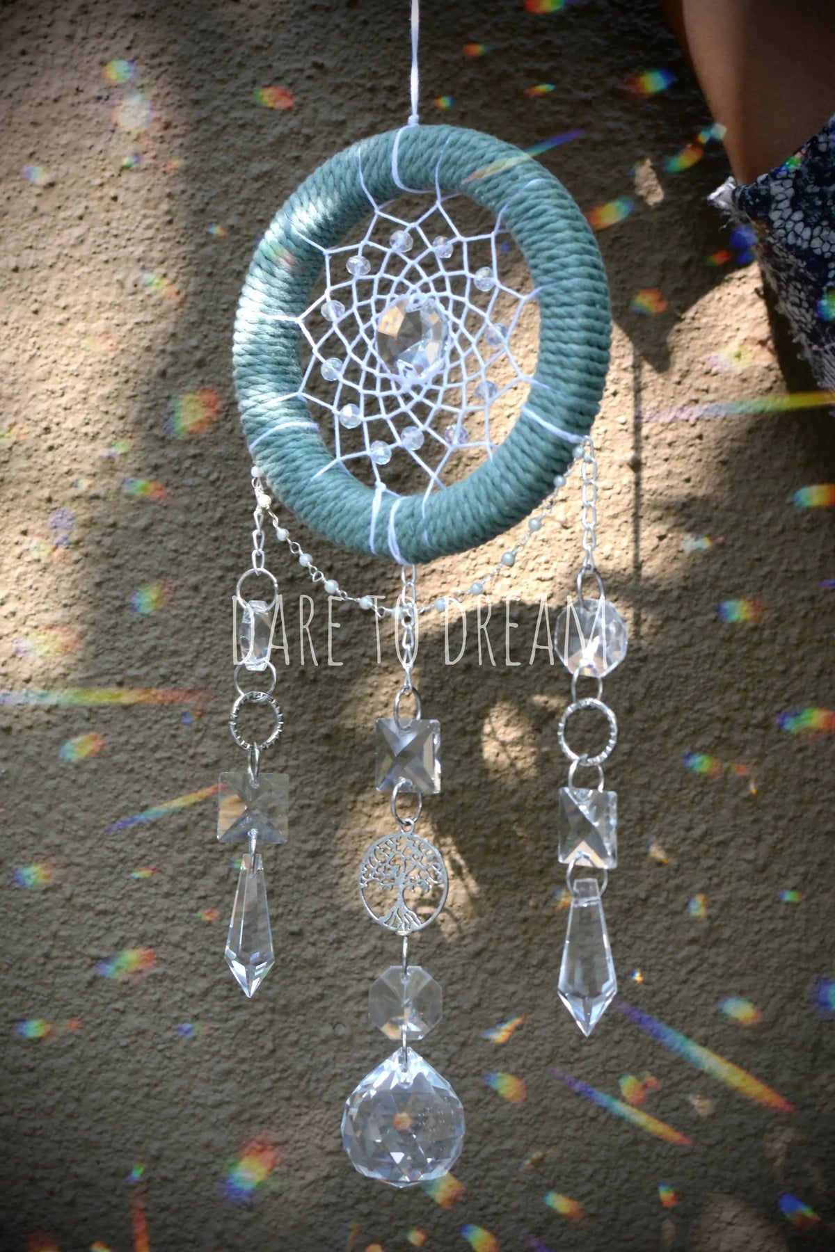 4" Sage Green Suncatcher - Dare To Dream