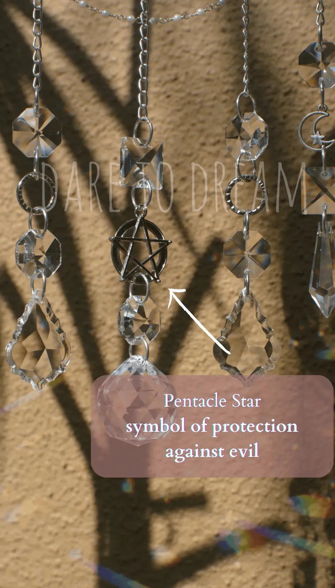 6” Lavender suncatcher (5 lines of crystals) - Dare To Dream