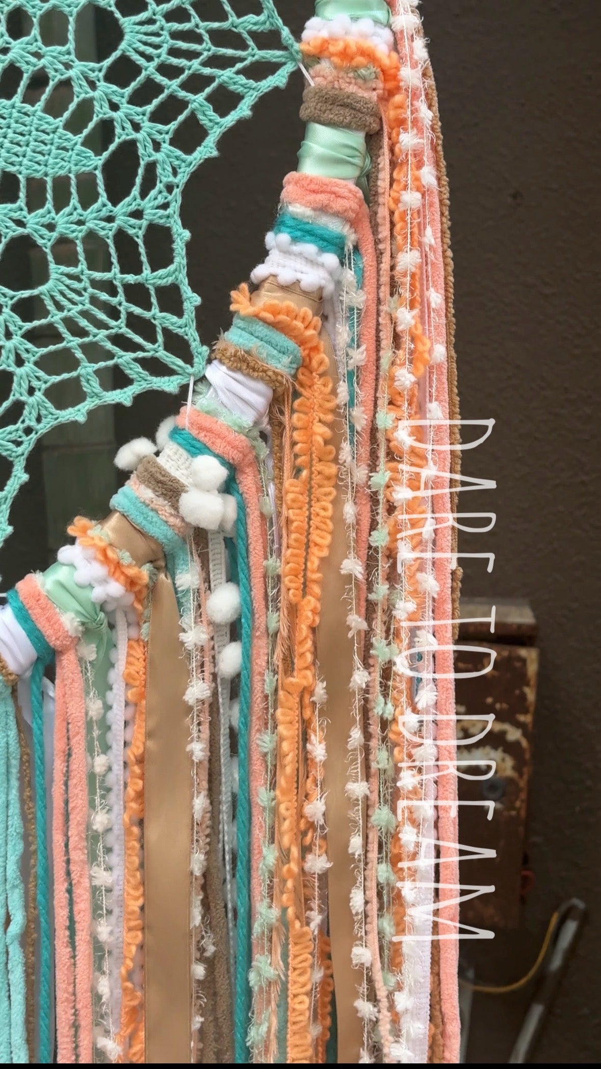 27 Inch Pastel Flower Crochet Dreamcatcher