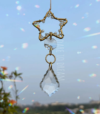 Golden Star crystal Car Hanging Suncatcher - Dare To Dream