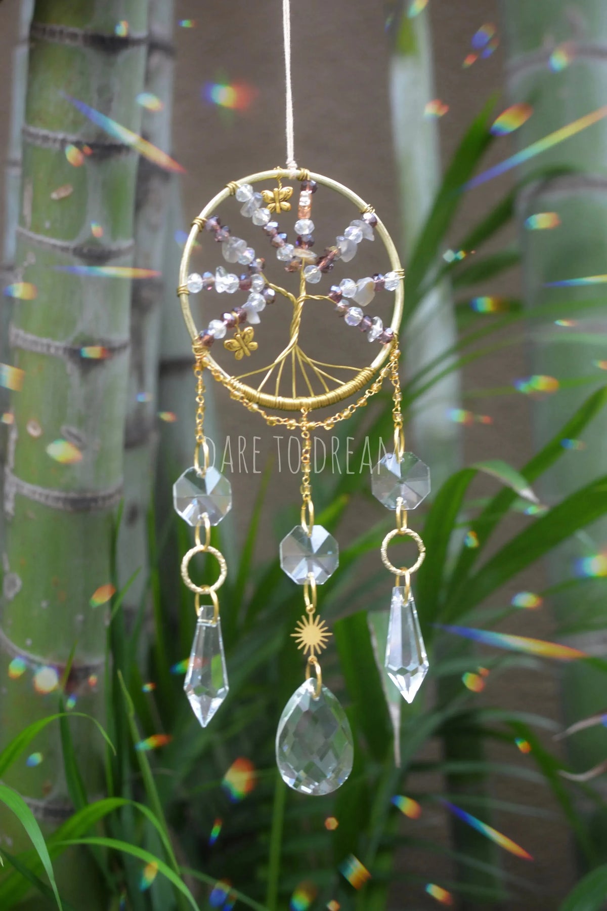 Mini Version Burgundy Tree of Life Suncatcher - Dare To Dream