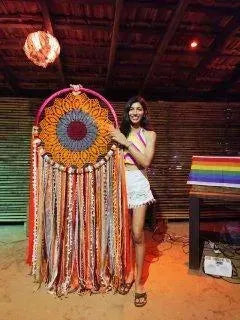 Orange Flower Crochet Dreamcatcher - Dare To Dream