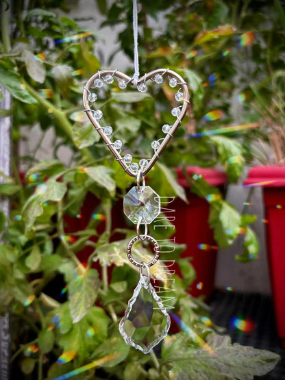 Silver Heart Crystal Car Hanging Suncatcher - Dare To Dream