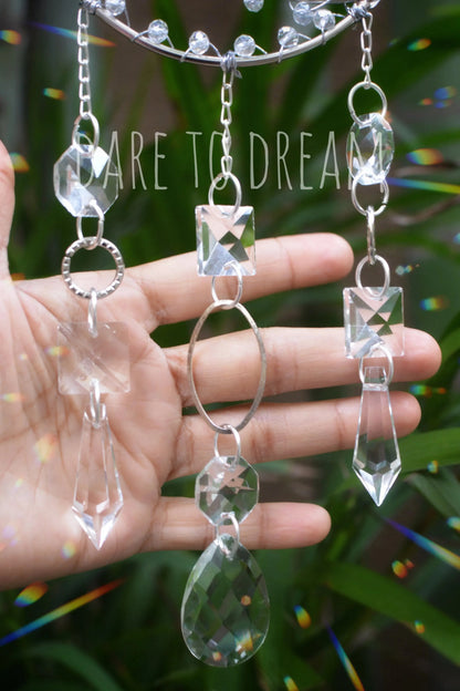 Silver Moon Crystal Suncatcher - Dare To Dream