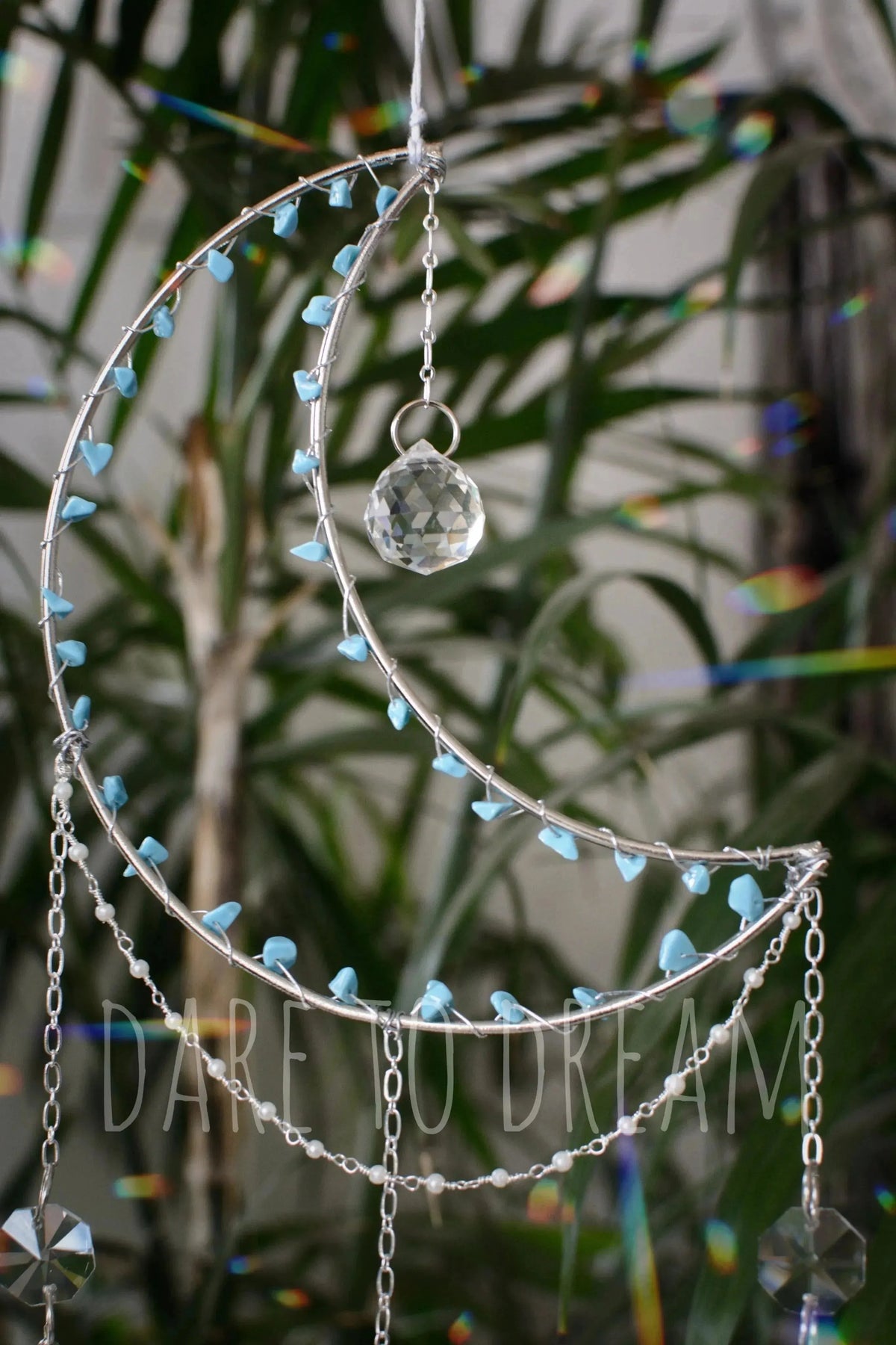 Silver Moon Stone Suncatcher - Dare To Dream