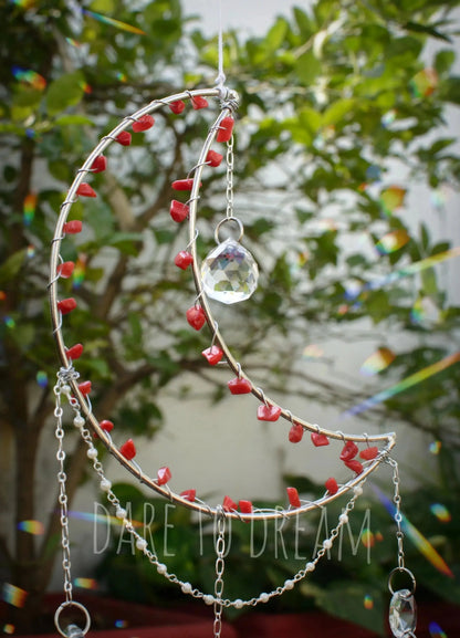 Silver Moon Stone Suncatcher - Dare To Dream