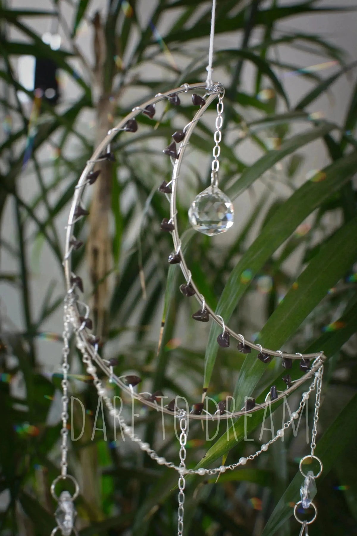 Silver Moon Stone Suncatcher - Dare To Dream