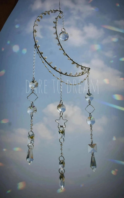 Silver Moon Stone Suncatcher - Dare To Dream