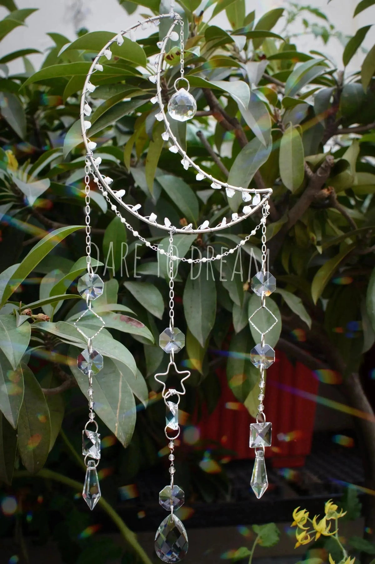 Silver Moon Stone Suncatcher - Dare To Dream