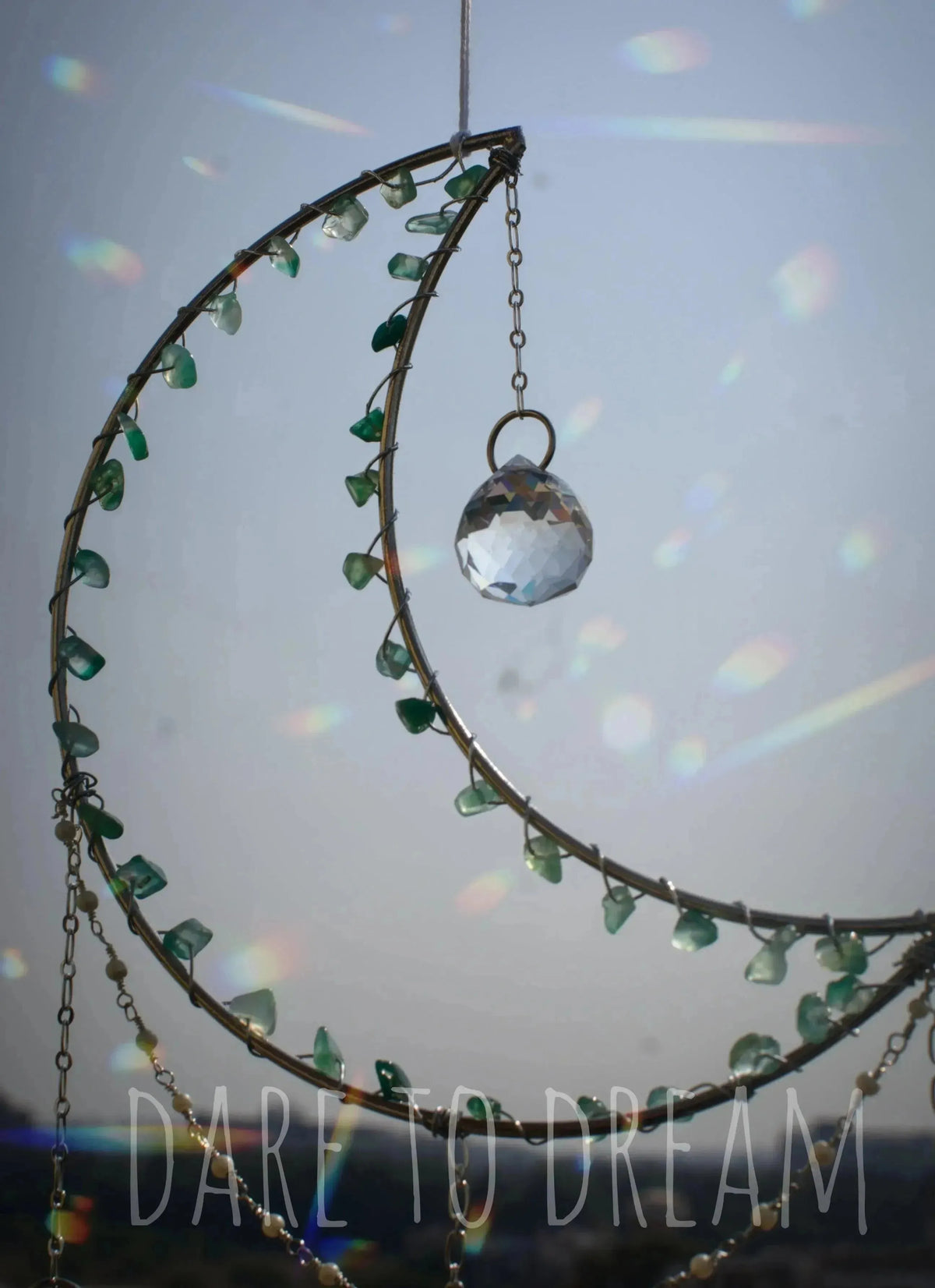 Silver Moon Stone Suncatcher - Dare To Dream