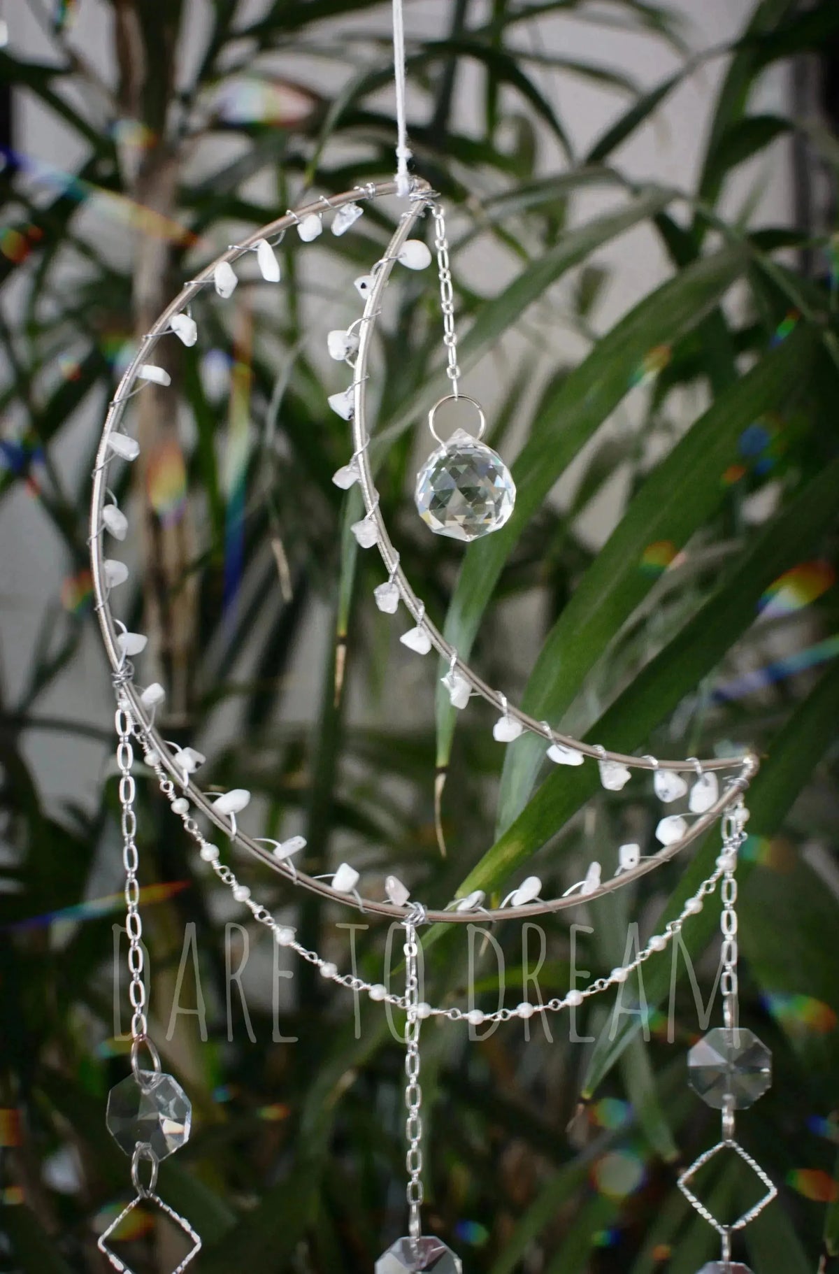 Silver Moon Stone Suncatcher - Dare To Dream