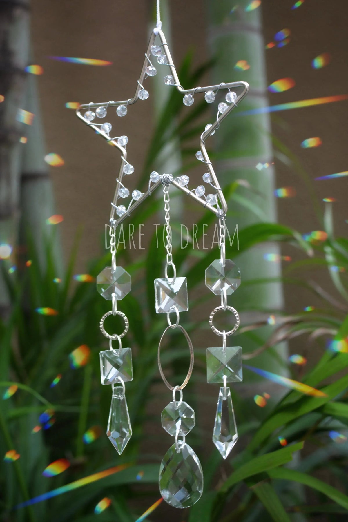 Silver Star Crystal Suncatcher - Dare To Dream