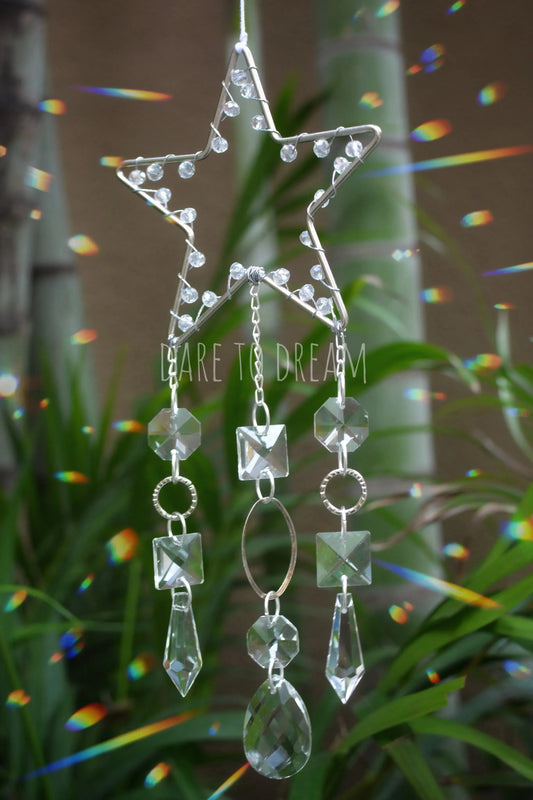 Silver Star Crystal Suncatcher - Dare To Dream